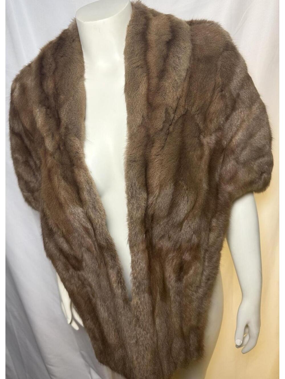 Vintage Manor Furs Mink Brown Luxury Shawl Stole Coat Glam Old Hollywood